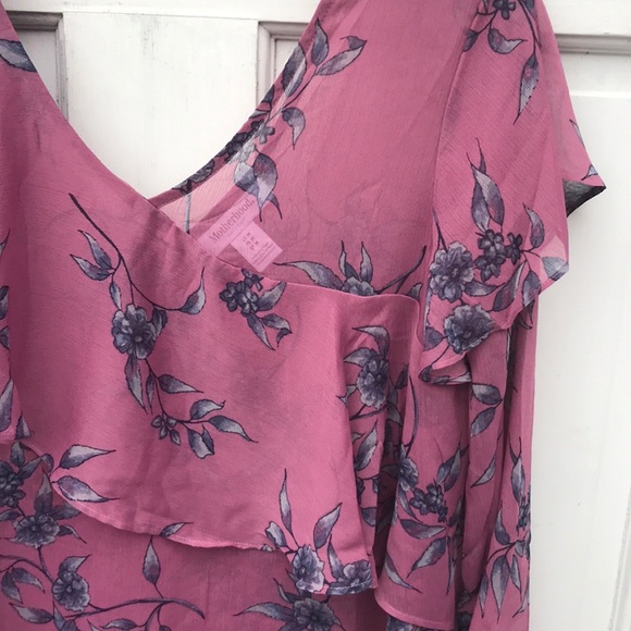 NWT Motherhood Maternity Sheer Ruffle Blouse M - Picture 2 of 8